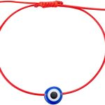 kelistom Handmade String Evil Eye Bracelet for Women Men Girls Boys Black Red Thread Adjustable Bracelets Minimalist Jewelry